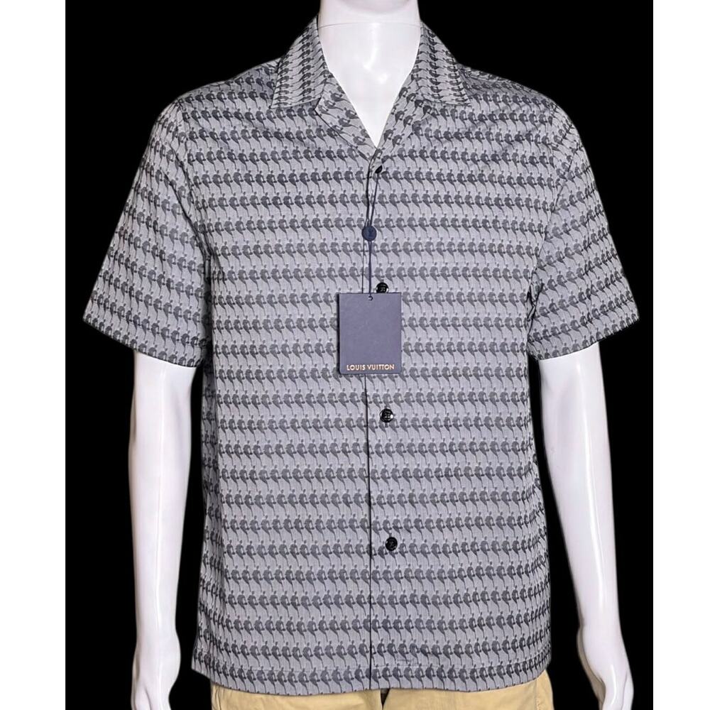 Archival Authentic 2021 Abloh Louis Vuitton x NBA Monogram Button Up Shirt Small